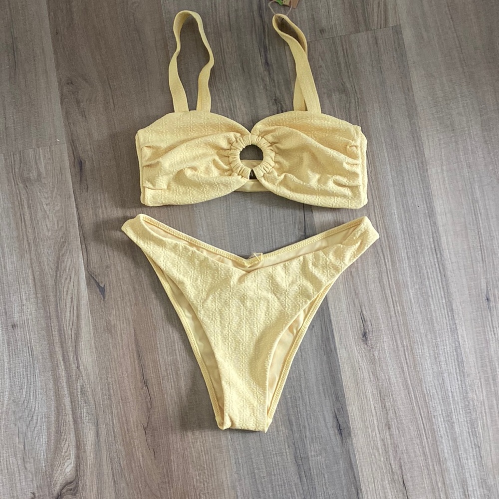 Yellow Bikini with Floral Print